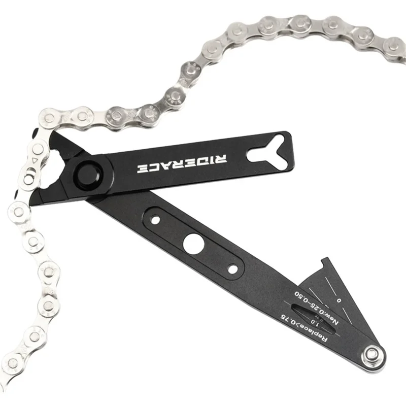 RIDERACE RR9267 Bicycle Chain Wear Measurement Tool 2 in 1 Combined Link Wear Checker - Black