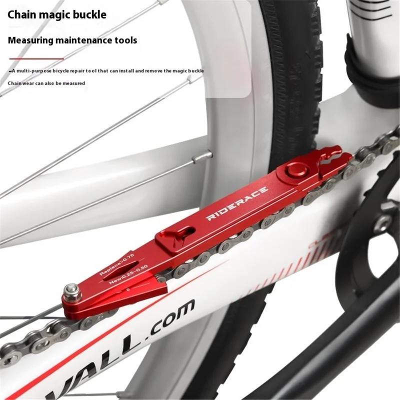 RIDERACE RR9267 Bicycle Chain Wear Measurement Tool 2 in 1 Combined Link Wear Checker - Black