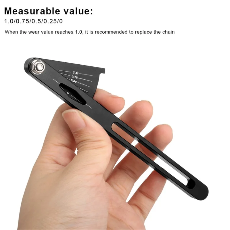 RIDERACE RR9240 Bicycle Chain Wear Indicator Tool Bike Chain Measuring Gauge Checker Kit - Black