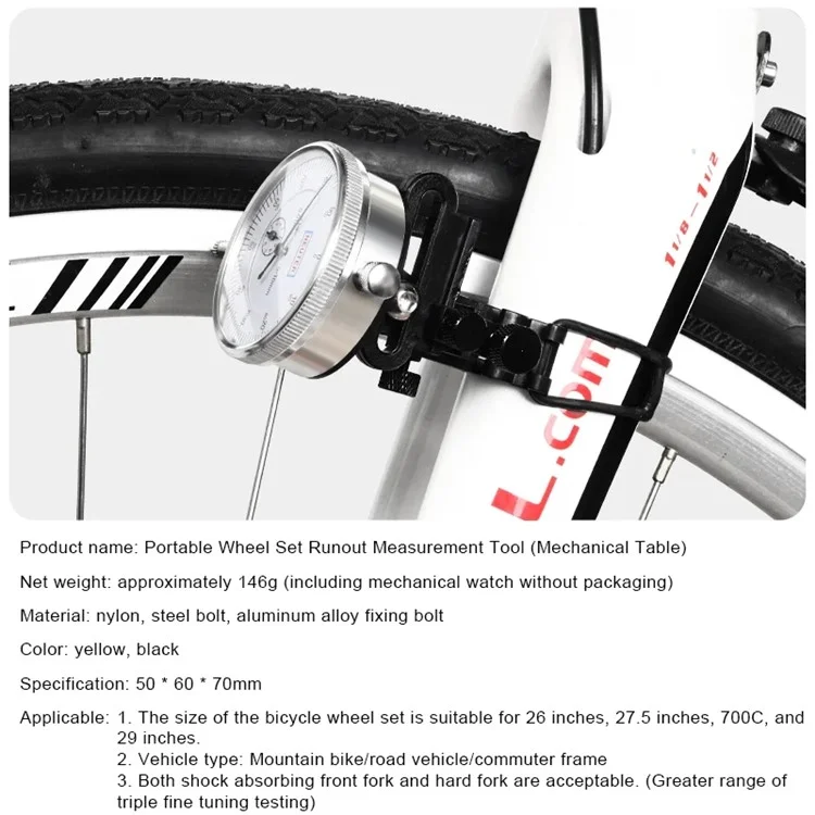 RIDERACE RR9510 Truing Stand Truing Wed Com Indicador de Discagem Mini Rims Ferramenta de Ajuste - Preto