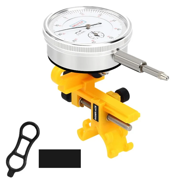 RIDERACE RR9510 Bicycle Wheel Truing Stand with Dial Indicator Gauge Mini Rims Adjustment Tool - Yellow