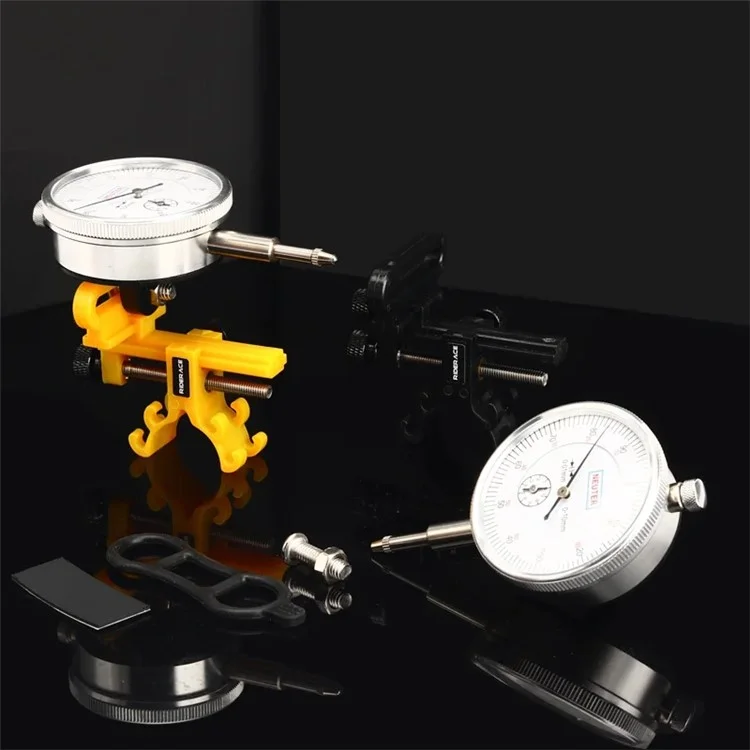 RIDERACE RR9510 Bicycle Wheel Truing Stand with Dial Indicator Gauge Mini Rims Adjustment Tool - Yellow