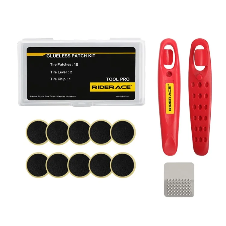 Riderace RR9327 Bicycle Inner Inner Tube Tire Tools Set Tools Tools Tools Tools Tool - Rouge + 10 Round