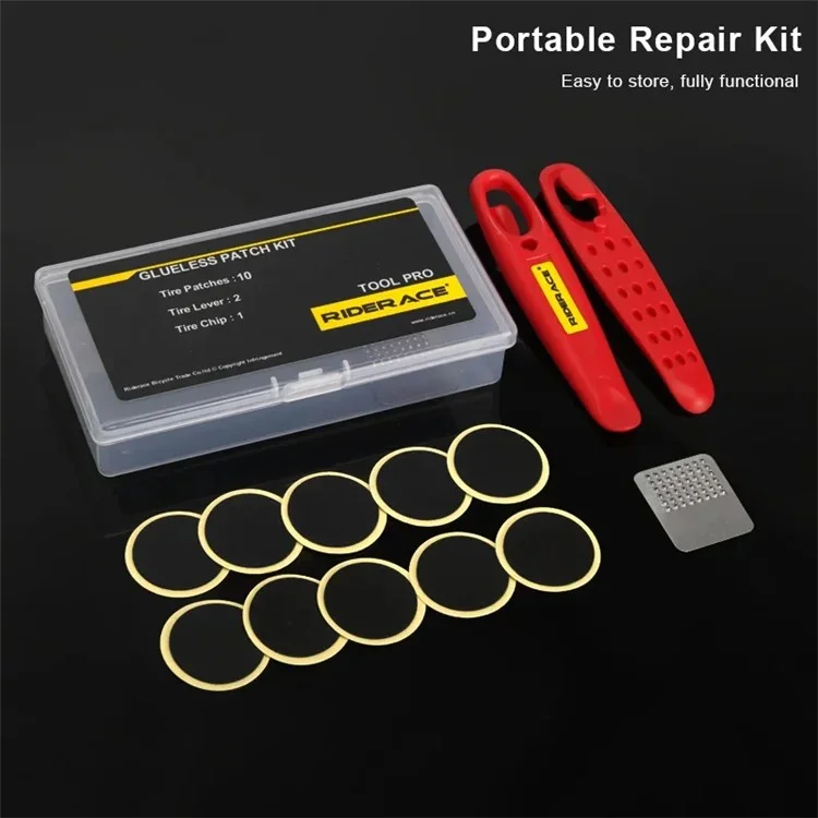 Riderace RR9327 Bicycle Inner Inner Tube Tire Tools Set Tools Tools Tools Tools Tool - Rouge + 10 Round