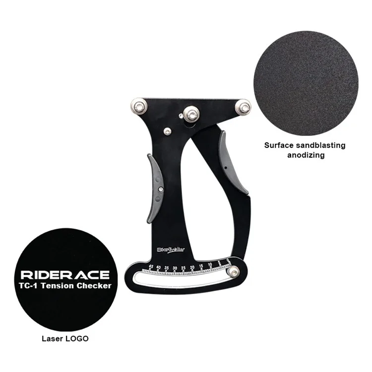 RIDERACE RR7872 Bicicleta Tensiometer Bicycle Spoke Tension Wheel Builder Cycling Spokes Checker - Preto