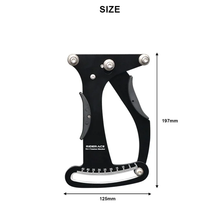 RIDERACE RR7872 Bicicleta Tensiometer Bicycle Spoke Tension Wheel Builder Cycling Spokes Checker - Preto