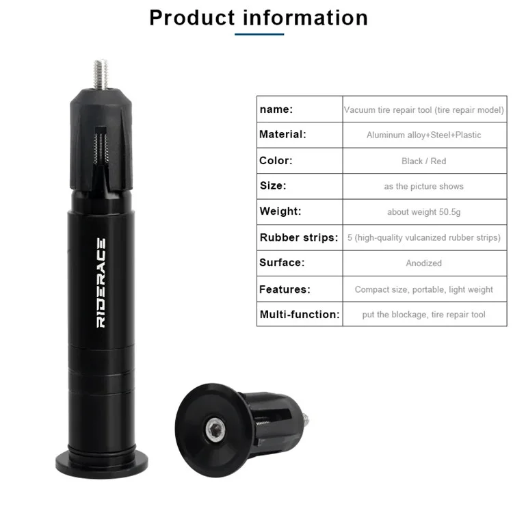 RIDERACE RR9274 Bicychele Turo Time Time Reparo Reparo Repação MTB Bicke - Preto