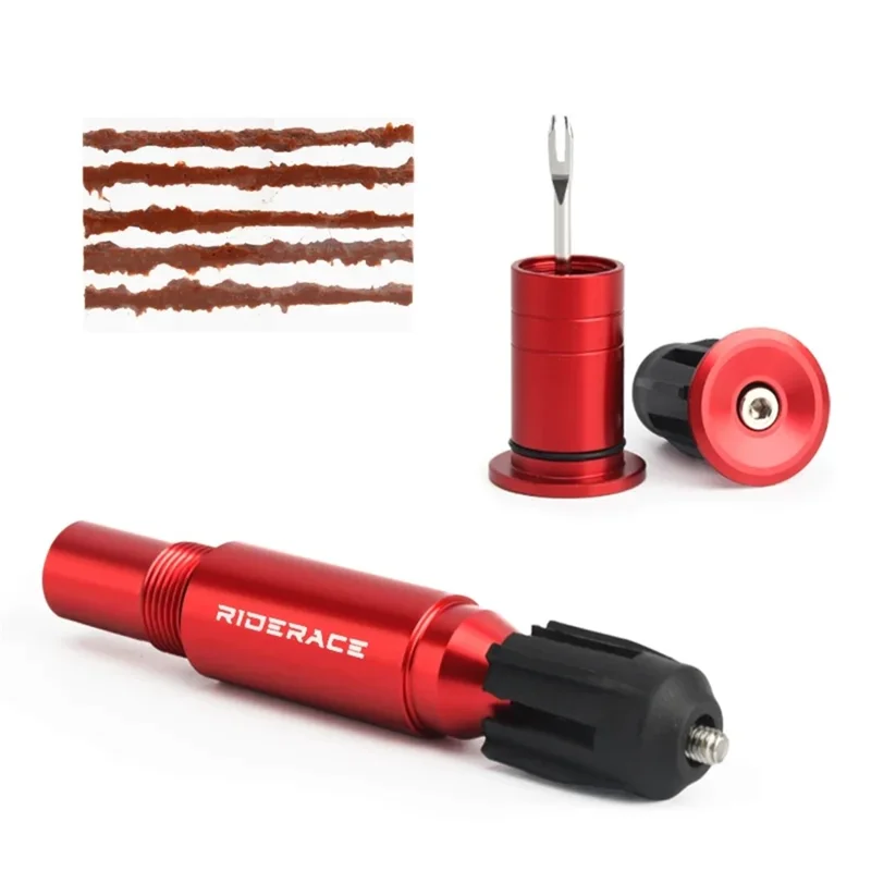 RIDERACE RR9274 Bicycle Tubeless Tyre Fast Repair Kit MTB Bike Urgent Tire Puncture Sealant Rubber Strip Tool - Red