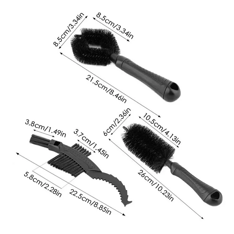 BENGGUO BG-3070 3-teiliges Fahrrad-Reifenreinigungswerkzeug-Set Fahrrad-Wartungskettenbürsten