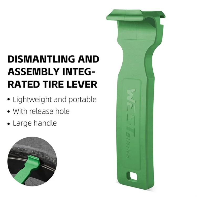 WEST BIKING Bicycle Tire Lever Nylon Integrated Tire Removal Tool for Mountain / Road Bikes - Green
