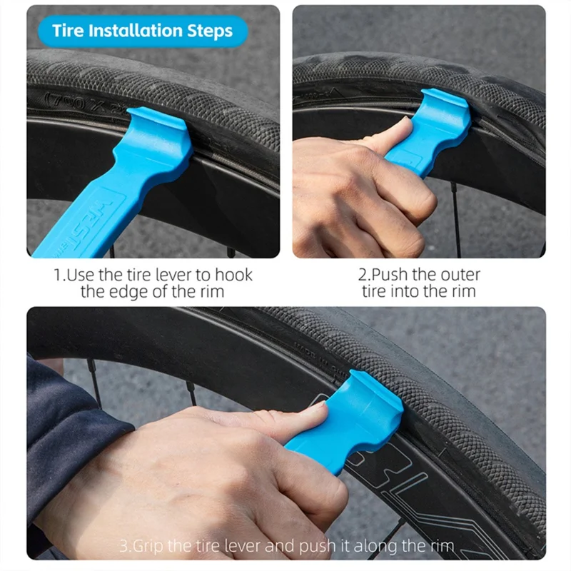 WEST BIKING Bicycle Tire Lever Nylon Integrated Tire Removal Tool for Mountain / Road Bikes - Red