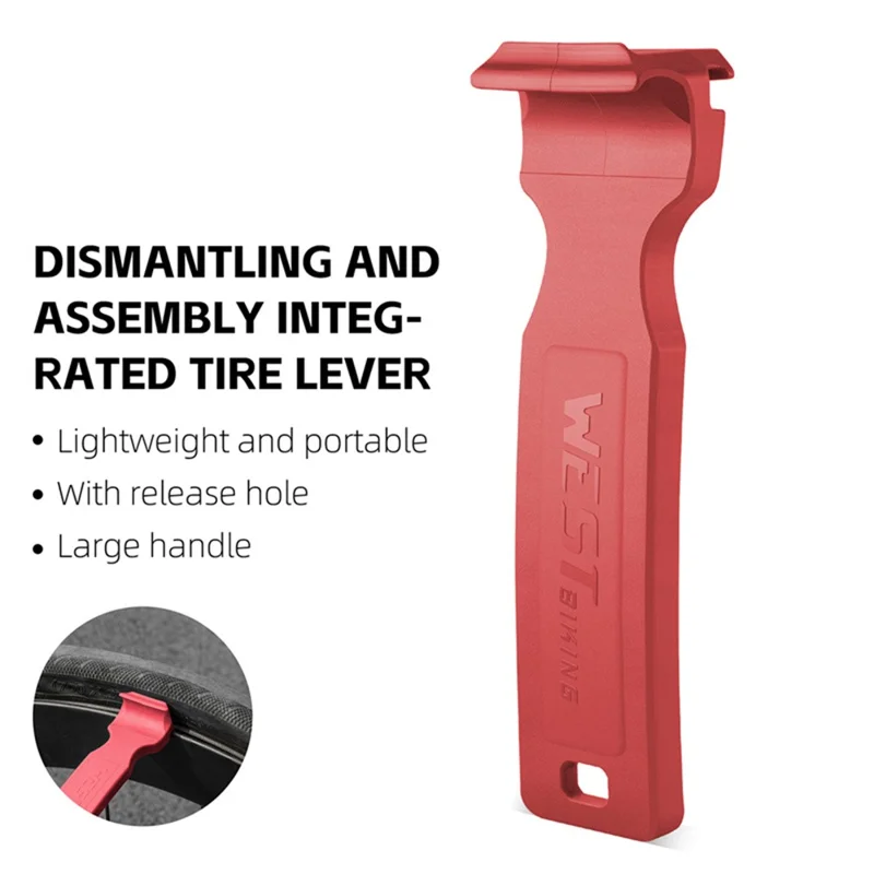 WEST BIKING Bicycle Tire Lever Nylon Integrated Tire Removal Tool for Mountain / Road Bikes - Red