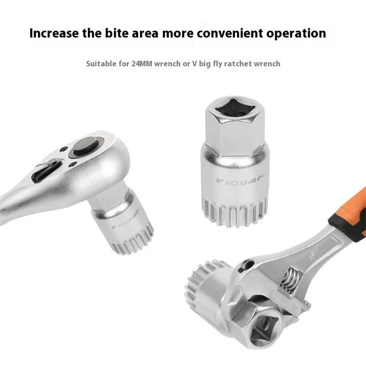 YIQUAN 13FQ0130 Bicycle Bottom Bracket Removal Tool Socket Wrench Square Hole Installation Repair Kit