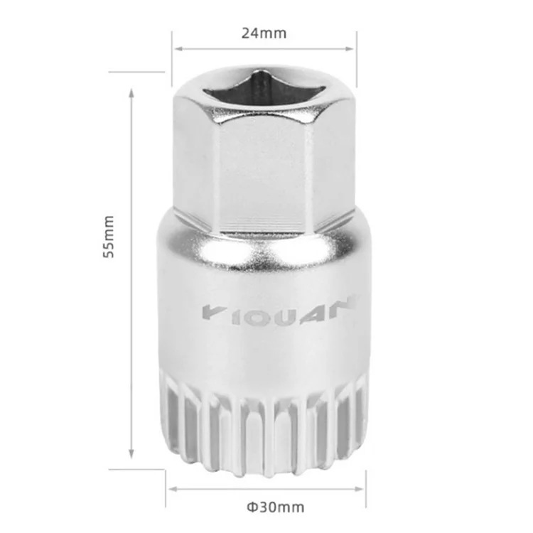 YIQUAN 13FQ0130 Bicycle Bottom Bracket Removal Tool Socket Wrench Square Hole Installation Repair Kit