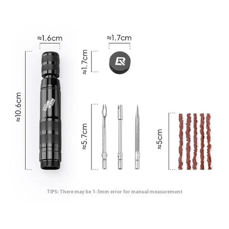 ROCKBROS 43210006 / BG-9901 Mountain Road Bike Tubeless Tire Repair Kit with Rubber Strips