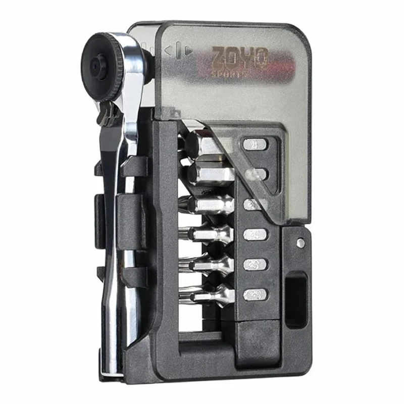 ZOYOSPORTS ZY-T8008 Chave Multifuncional de Catraca com 12 em 1 para Reparos de Bicicleta