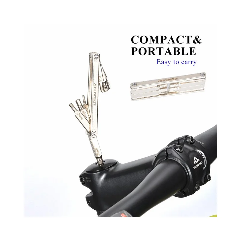 ZOYOSPORTS bt077 8 in 1 Bicycle Repair Tool Stainless Steel Multi-Function Folding Screwdriver Wrench
