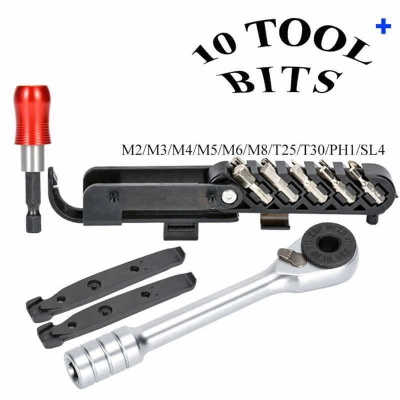 ZOYOSPORTS ZY-BT18 MTB Road Bike Mini Ratchet Tool Set S2 Steel Multifunctional Bicycle Repair Kit