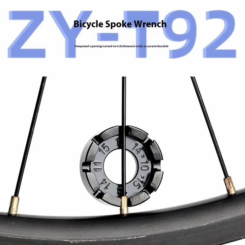 ZOYOSPORTS ZY-T92 Chiave per raggi della bicicletta 8 vie in acciaio Attrezzo per la centratura delle ruote per mountain bike e bici da strada - Nero