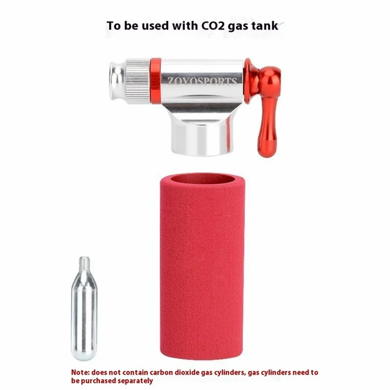 ZOYOSPORTS bp1025a Mini Pompa per Bicicletta con Cilindro di CO2 Gonfiatore Portatile per Pneumatici - Rosso
