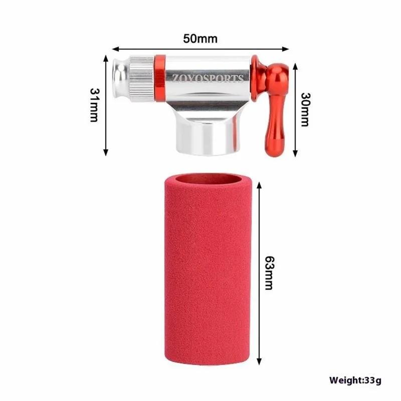 ZOYOSPORTS bp1025a Mini Pompa per Bicicletta con Cilindro di CO2 Gonfiatore Portatile per Pneumatici - Rosso