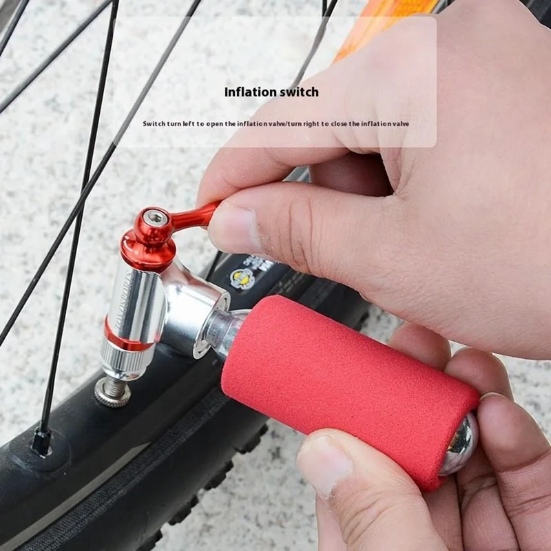ZOYOSPORTS bp1025a Mini Pompa per Bicicletta con Cilindro di CO2 Gonfiatore Portatile per Pneumatici - Rosso