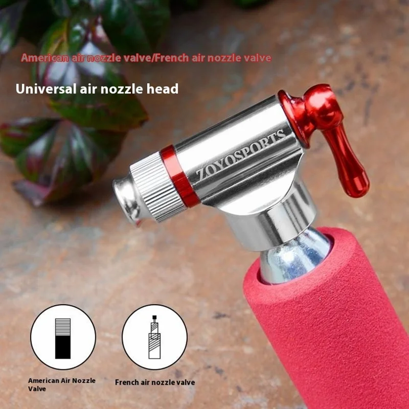 ZOYOSPORTS bp1025a Mini Pompa per Bicicletta con Cilindro di CO2 Gonfiatore Portatile per Pneumatici - Rosso