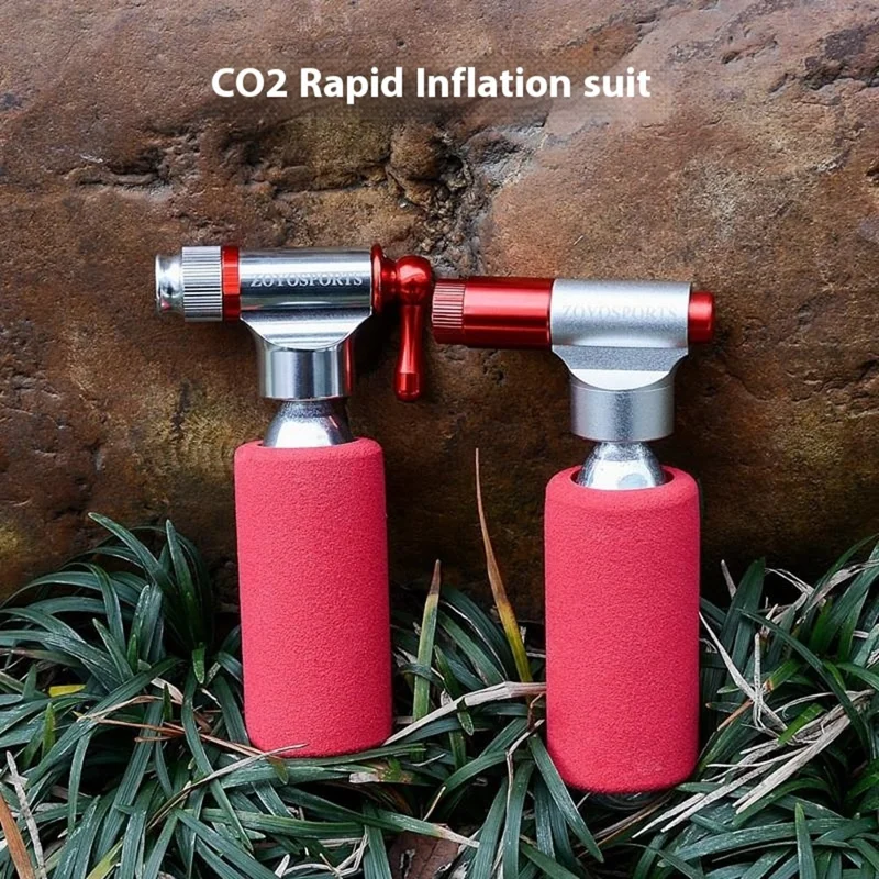 ZOYOSPORTS bp1025a Mini Pompa per Bicicletta con Cilindro di CO2 Gonfiatore Portatile per Pneumatici - Rosso