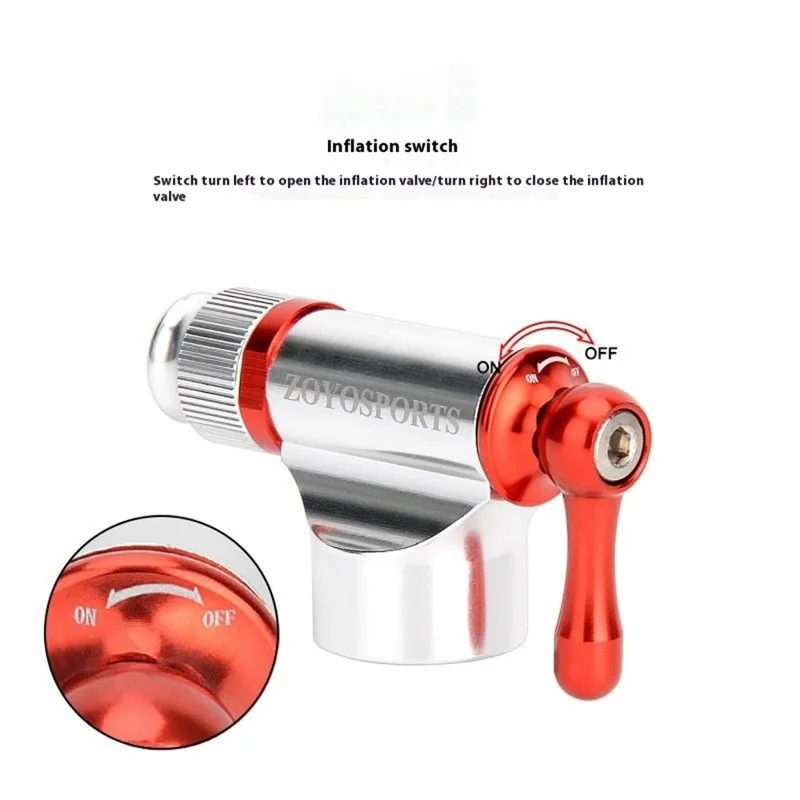 ZOYOSPORTS bp1025a Mini Pompa per Bicicletta con Cilindro di CO2 Gonfiatore Portatile per Pneumatici - Rosso