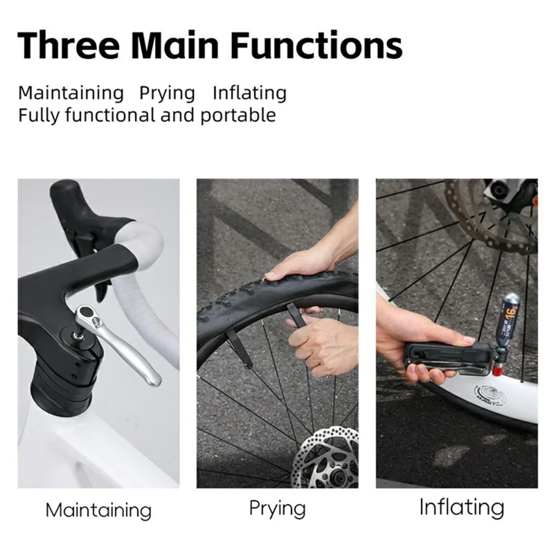 WEST BIKING 0719452B0000 Bike Repair Tool Kit Multifunctional Hex Key CO2 Inflator Valve Set for Bicycle Maintenance