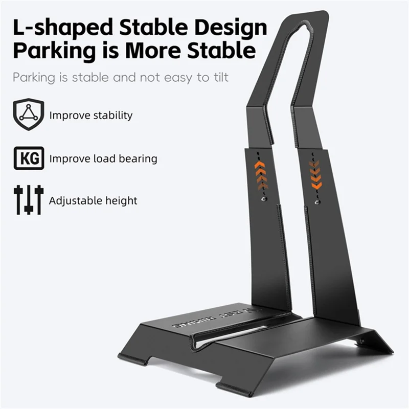 WEST BIKING YP0723027 L-Shaped Bike Stand for Mountain Road Bicycle Carbon Steel Adjustable Floor Parking Rack
