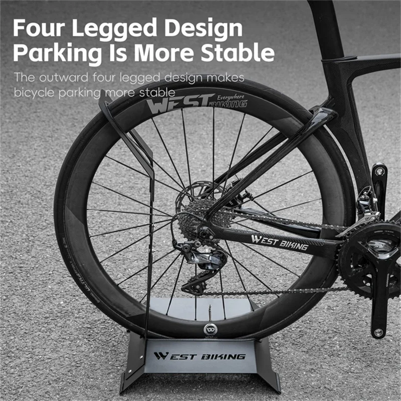 WEST BIKING YP0723027 L-Shaped Bike Stand for Mountain Road Bicycle Carbon Steel Adjustable Floor Parking Rack