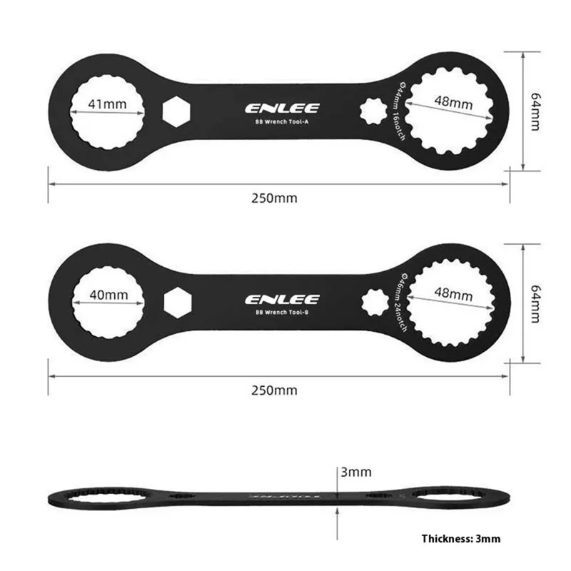 ENLEE EN-BB25 Fahrrad-BB-Schlüssel Aluminiumlegierung Fahrrad-Innenlager-Schlüssel Centerlock-Reparaturwerkzeug - Stil A / 44mm