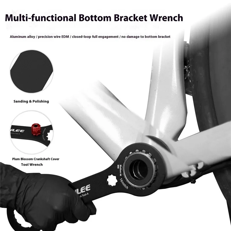 ENLEE EN-BB25 Fahrrad-BB-Schlüssel Aluminiumlegierung Fahrrad-Innenlager-Schlüssel Centerlock-Reparaturwerkzeug - Stil A / 44mm