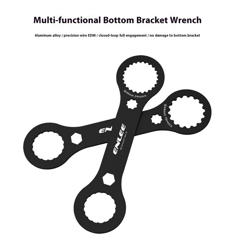 ENLEE EN-BB25 Fahrrad-BB-Schlüssel Aluminiumlegierung Fahrrad-Innenlager-Schlüssel Centerlock-Reparaturwerkzeug - Stil A / 44mm