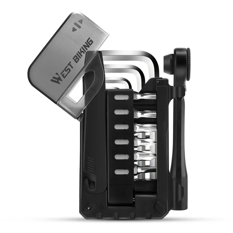 WEST BIKING YP0719453 Portable Bicycle Ratchet Wrench Set Multifunctional Bike Repair Tool Kit