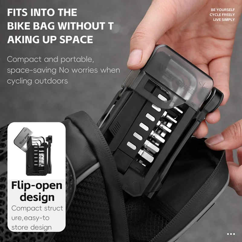 WEST BIKING YP0719453 Portable Bicycle Ratchet Wrench Set Multifunctional Bike Repair Tool Kit