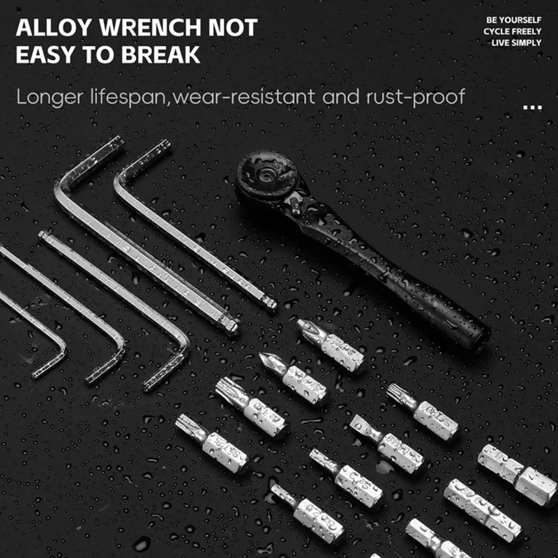 WEST BIKING YP0719453 Portable Bicycle Ratchet Wrench Set Multifunctional Bike Repair Tool Kit