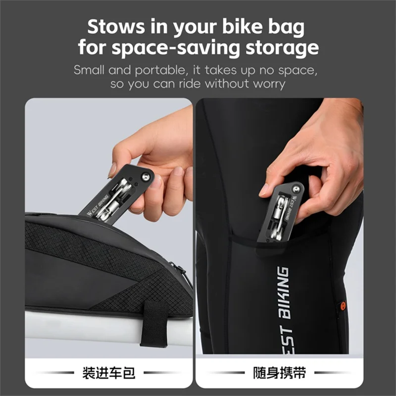 WEST BIKING YP0719488 10 in 1 Multitool for Bicycle Repair Kit Portable Screwdriver Hex Wrench Cycling Equipment