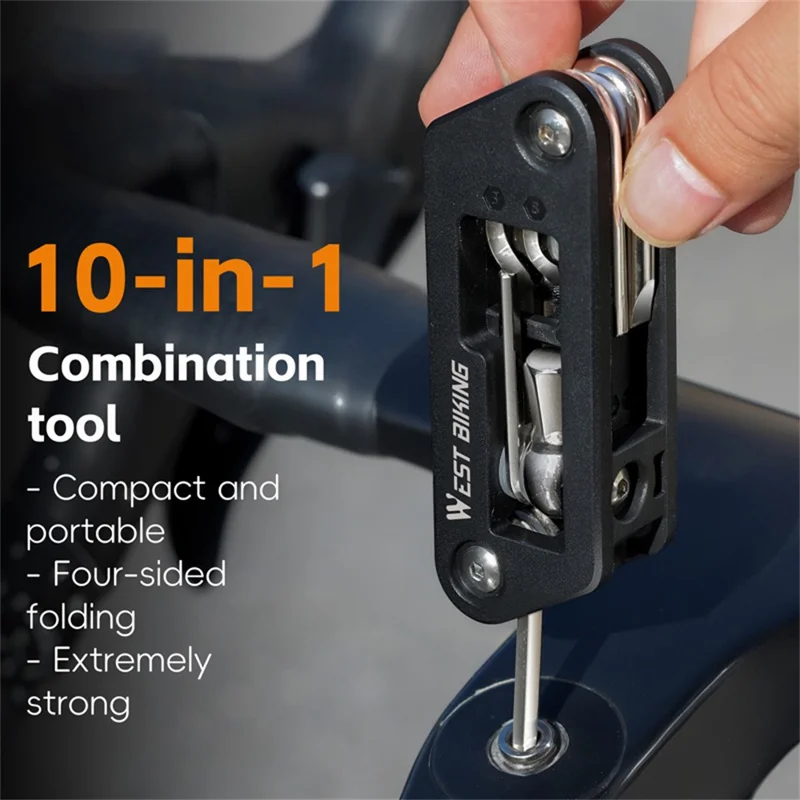 WEST BIKING YP0719488 10 in 1 Multitool for Bicycle Repair Kit Portable Screwdriver Hex Wrench Cycling Equipment