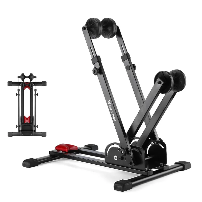 WEST BIKING YP0723031 3 in 1 L-förmiger Fahrradständer aus Kohlenstoffstahl, höhenverstellbar, Bodenparker für Mountainbikes