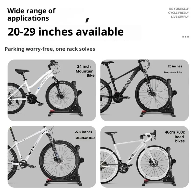 WEST BIKING YP0723031 3 in 1 L-förmiger Fahrradständer aus Kohlenstoffstahl, höhenverstellbar, Bodenparker für Mountainbikes