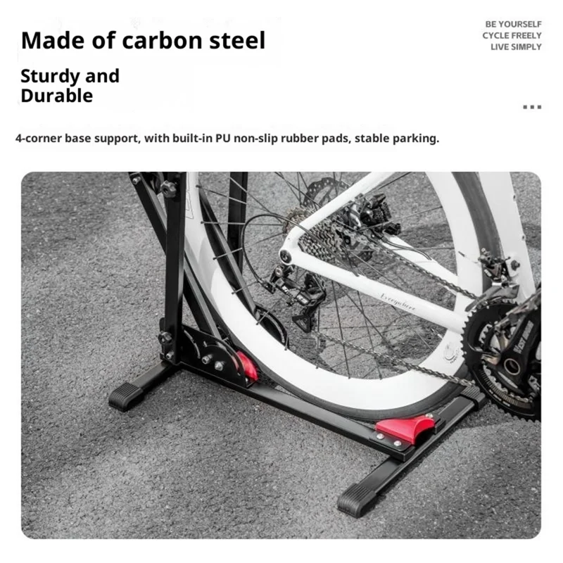 WEST BIKING YP0723031 3 in 1 L-förmiger Fahrradständer aus Kohlenstoffstahl, höhenverstellbar, Bodenparker für Mountainbikes