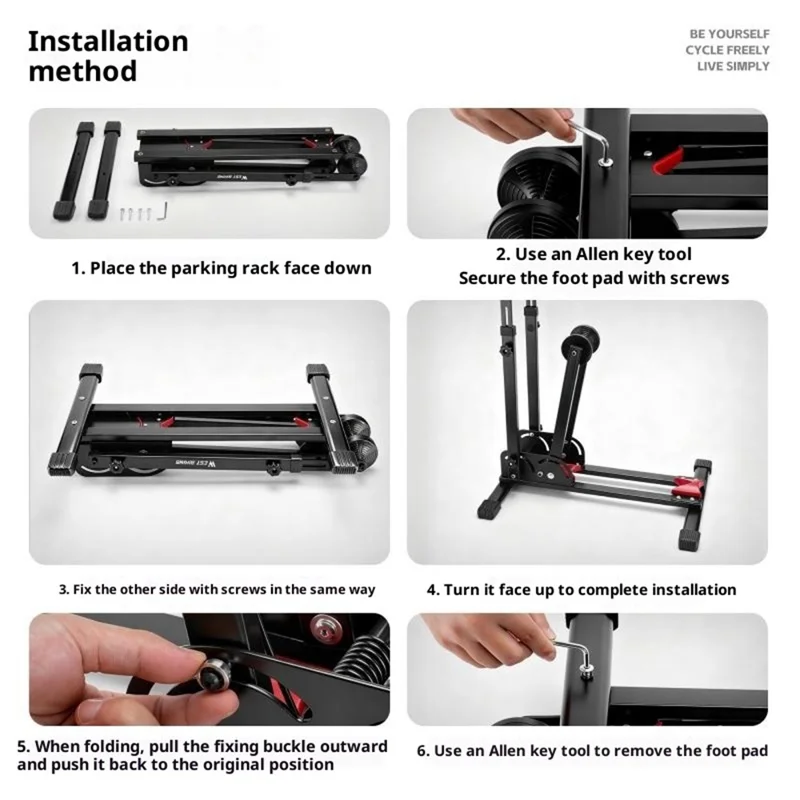WEST BIKING YP0723031 3 in 1 L-förmiger Fahrradständer aus Kohlenstoffstahl, höhenverstellbar, Bodenparker für Mountainbikes