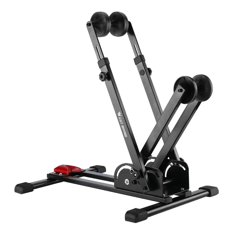 WEST BIKING YP0723031 3 in 1 L-förmiger Fahrradständer aus Kohlenstoffstahl, höhenverstellbar, Bodenparker für Mountainbikes