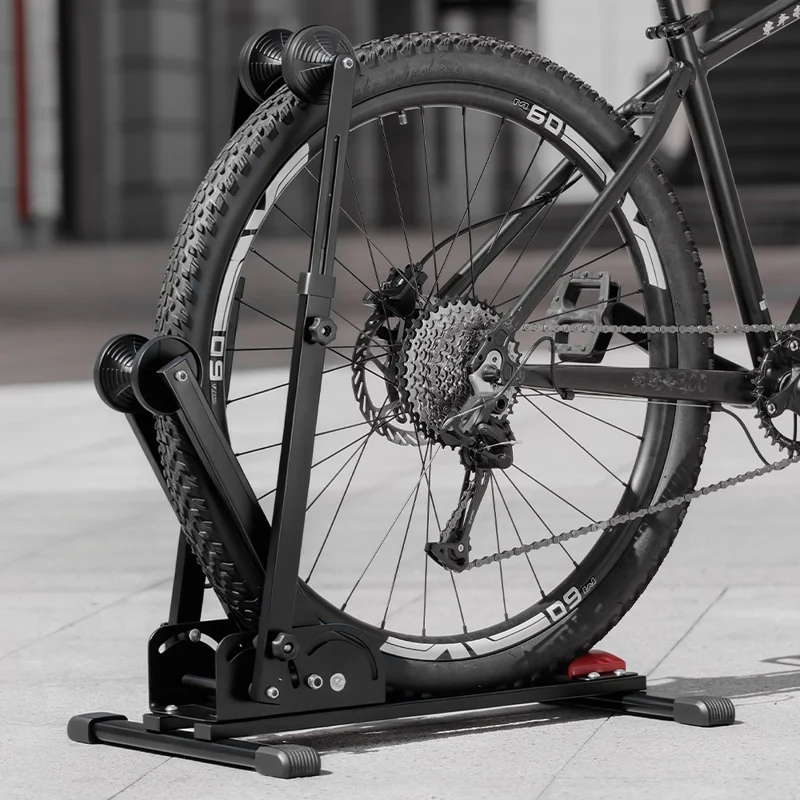 WEST BIKING YP0723031 3 in 1 L-förmiger Fahrradständer aus Kohlenstoffstahl, höhenverstellbar, Bodenparker für Mountainbikes