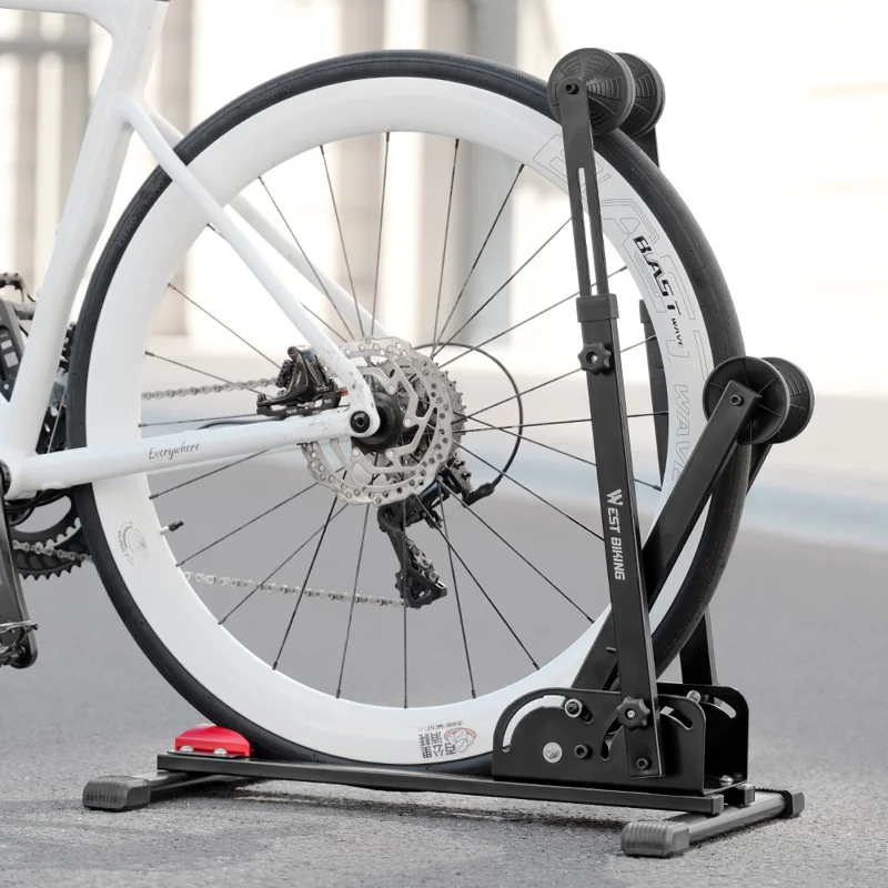 WEST BIKING YP0723031 3 in 1 L-förmiger Fahrradständer aus Kohlenstoffstahl, höhenverstellbar, Bodenparker für Mountainbikes