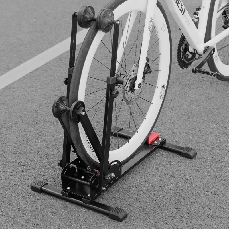 WEST BIKING YP0723031 3 in 1 L-förmiger Fahrradständer aus Kohlenstoffstahl, höhenverstellbar, Bodenparker für Mountainbikes