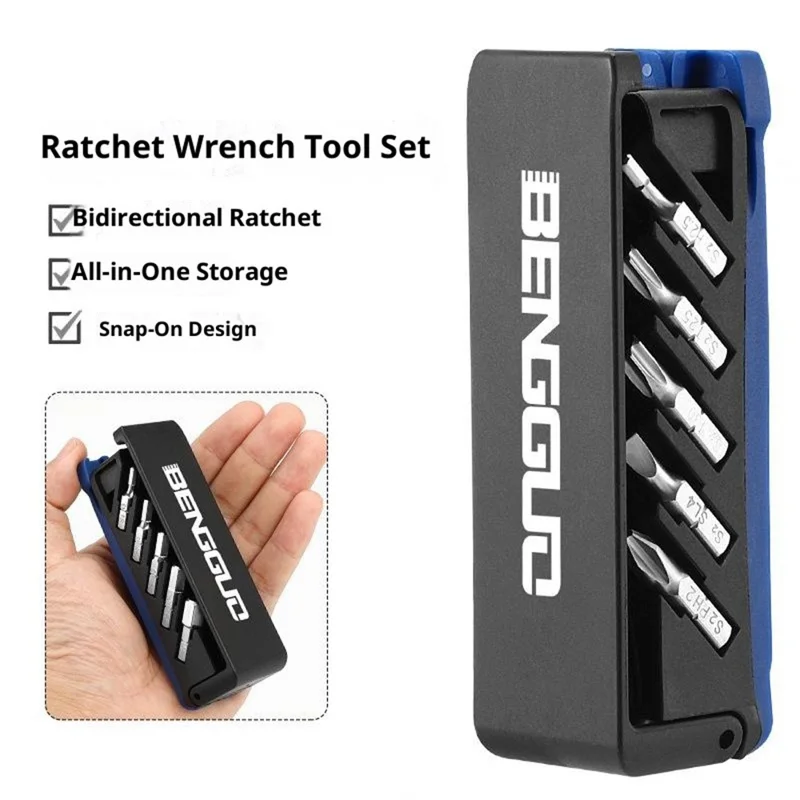 BENGGUO BG-9860 Rust-Proof Flip Cover Ratchet Tool Set Double Ratchet Precision Ratchet Kit Labor Saving