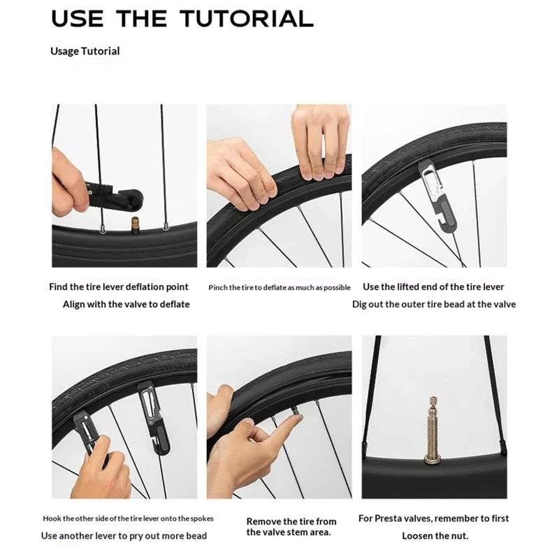 ROCKBROS 430002001 Multifunktions-Felgenhebel Fahrrad-Reparaturwerkzeug Ratschen-Schlüssel für Mountainbike und Rennrad